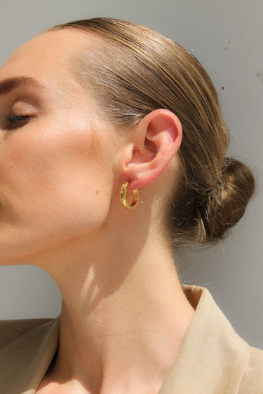 GOLD DIAMOND HOOP EARRINGS - STUDIO JO STORE